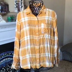 Yello Plaid Button-up Shirt